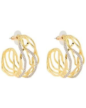 Alexis Solanales Two-Tone 14Kt-Plated Hoop Earrings - Metallic