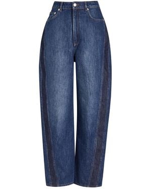 Givenchy Paneled Barrel-Leg Jeans - Blue