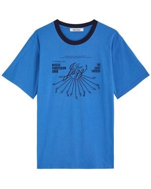 Wales Bonner Saturn Printed Cotton T-Shirt - Blue