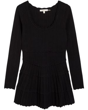 LoveShackFancy Pointelle Knit Mini Dress - Black