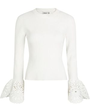 Jonathan Simkhai Elyse Cutwork Stretch-Knit Top - White