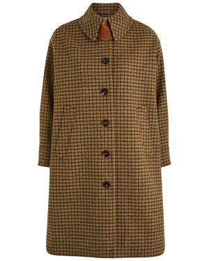 Chloé Check-Jacquard Wool Coat - Green