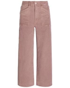 PAIGE Anessa Cropped Wide-Leg Jeans - Pink