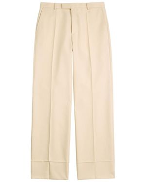 Valentino Garavani Wool Gabardine Trousers - Natural