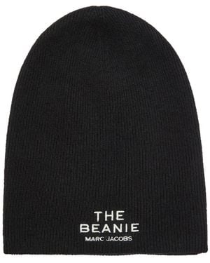 Marc Jacobs The Beanie Logo Merino-Blend Beanie - Black