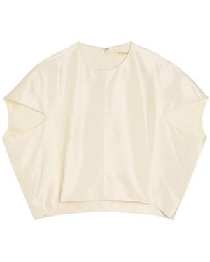 Heirlome Lulu Cropped Slubbed Silk Top - Natural