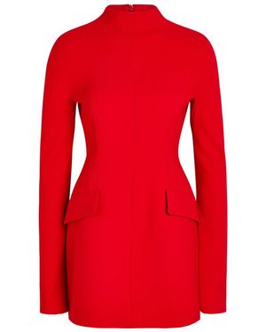 Sportmax Tefrite Darted High-Neck Crepe Mini Dress - Red