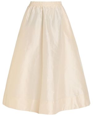 Suzie Kondi Koula Silk-Taffeta Midi Skirt - Natural