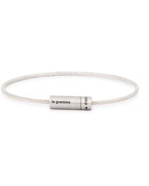 Le Gramme 7G Brushed Sterling Cable Bracelet - White