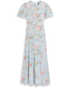 Needle & Thread Pompadour Garden Floral-Print Tulle Gown - White
