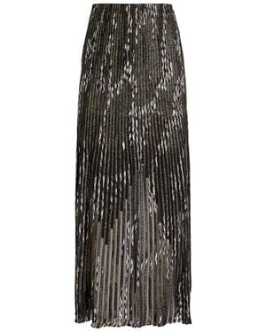 Missoni Patterned-Jacquard Metallic-Knit Midi Skirt - Black