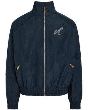 Willy Chavarria Ruff Rider Pinstriped Woven Track Jacket - Blue