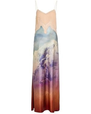 Gabriela Hearst Adolphine Printed Lace And Silk Maxi Dress - Red