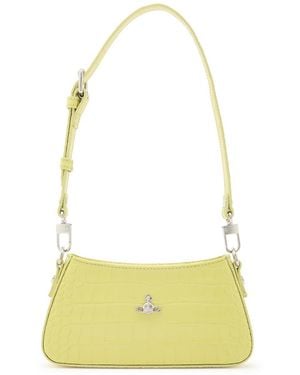 Vivienne Westwood Tasha Crocodile-Effect Leather Shoulder Bag - Yellow