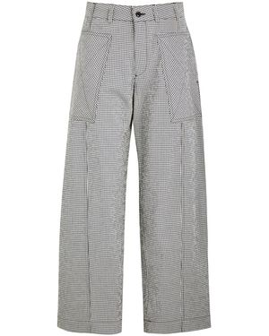 YMC Peggy Checked Cotton-Blend Trousers - Grey