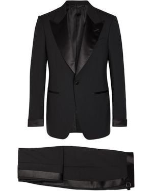 Tom Ford Shelton Satin-Trimmed Wool Evening Suit - Black