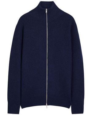 John Smedley Mallam Cashmere And Wool-Blend Cardigan - Blue