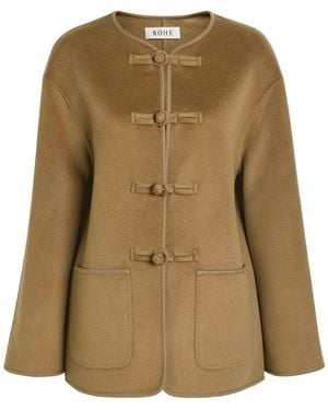 Rohe Mandarin Wool And Cashmere-Blend Jacket - Natural