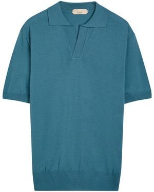 Aurélien Merino Wool Polo Shirt - Blue