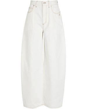 Jacquemus Le De-Nimes Ovalo Barrel-Leg Denim Jeans - White