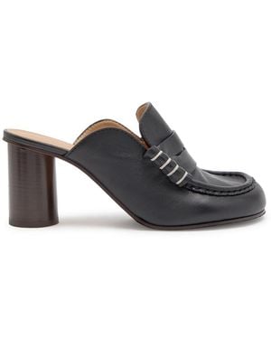 JW Anderson 70 Leather Loafer Mules - Grey