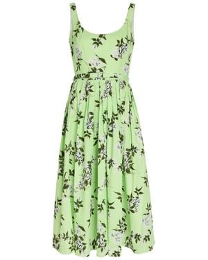 Emilia Wickstead Eglantine Floral-Print Midi Dress - Green