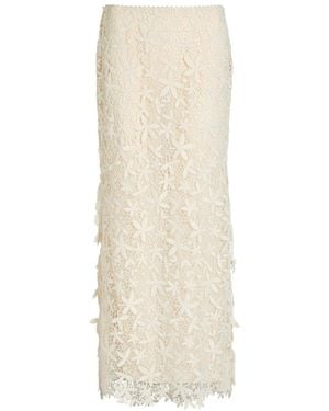 TOTEME Floral Guipure Lace Maxi Skirt - Natural