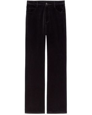 Nili Lotan Joan Straight-Leg Velvet Trousers - Black