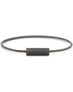 Le Gramme 5g Brushed Ceramic Cable Bracelet - White