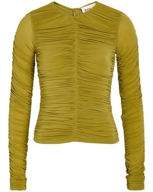 TOVE Nevin Ruched Stretch-Jersey Top - Green