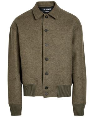 Jacquemus Le Bomber Feltro Wool Jacket - Green