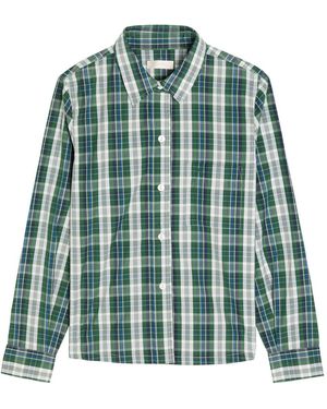 Suzie Kondi Vella Striped Cotton-Poplin Shirt - Green