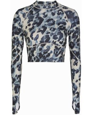 Stella McCartney Adidas X Training Printed Cropped Stretch-Jersey Top - Multicolour