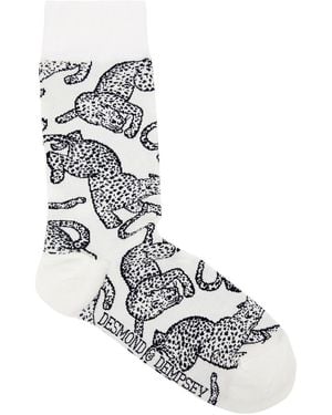 Desmond & Dempsey Jag Cotton-Blend Socks - White