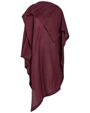 Issey Miyake All Squares Cape-Effect Asymmetric Paper-Blend Midi Dress - Purple