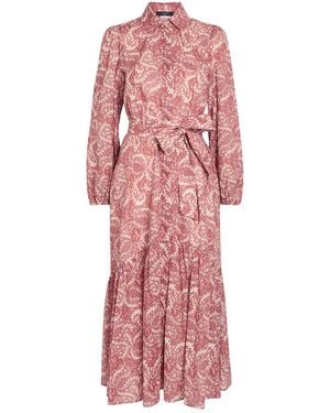 Weekend by Maxmara Printed Cotton Midi Shirt Dress - Pink