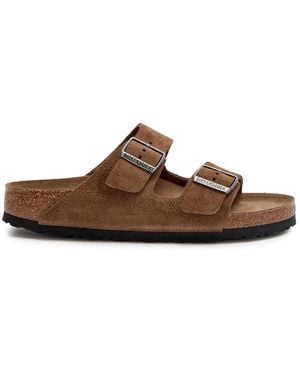 Birkenstock Arizona Suede Sliders - Brown