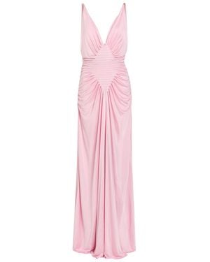 Versace Draped Satin-Jersey Gown - Pink