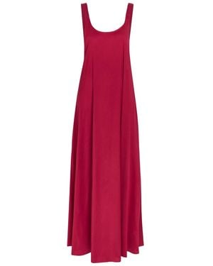 Max Mara Gathered-Back Cotton-Blend Maxi Dress