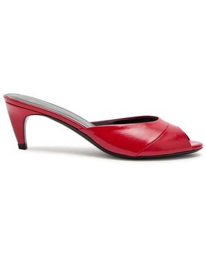 Jude Cave 65 Peep-Toe Leather Mules - Red