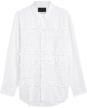 Simone Rocha Ruffled Paneled Cotton Shirt - White