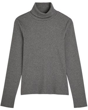 Flore Flore Dinah Turtleneck Cotton Top - Gray