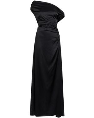 STAUD Phare Draped Stretch-Silk Maxi Dress - Black