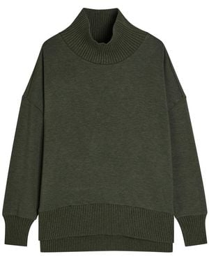 Varley Barker High-Neck Stretch-Jersey Sweatshirt - Green