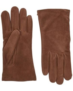 Agnelle Ines Cashmere-Lined Suede Gloves - Brown