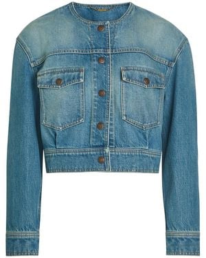 Chloé Cropped Denim Jacket - Blue
