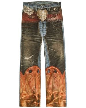Acne Studios 2010 Printed Straight-Leg Jeans - Blue