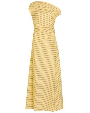 STAUD Phare Striped Stretch Cotton-Poplin Maxi Dress - Yellow