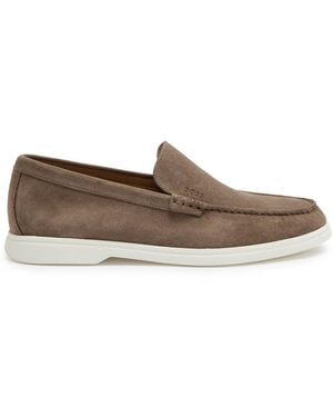 BOSS Sienne Suede Loafers - Brown