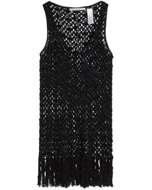 Maria McManus Macramé Cotton Top - Black